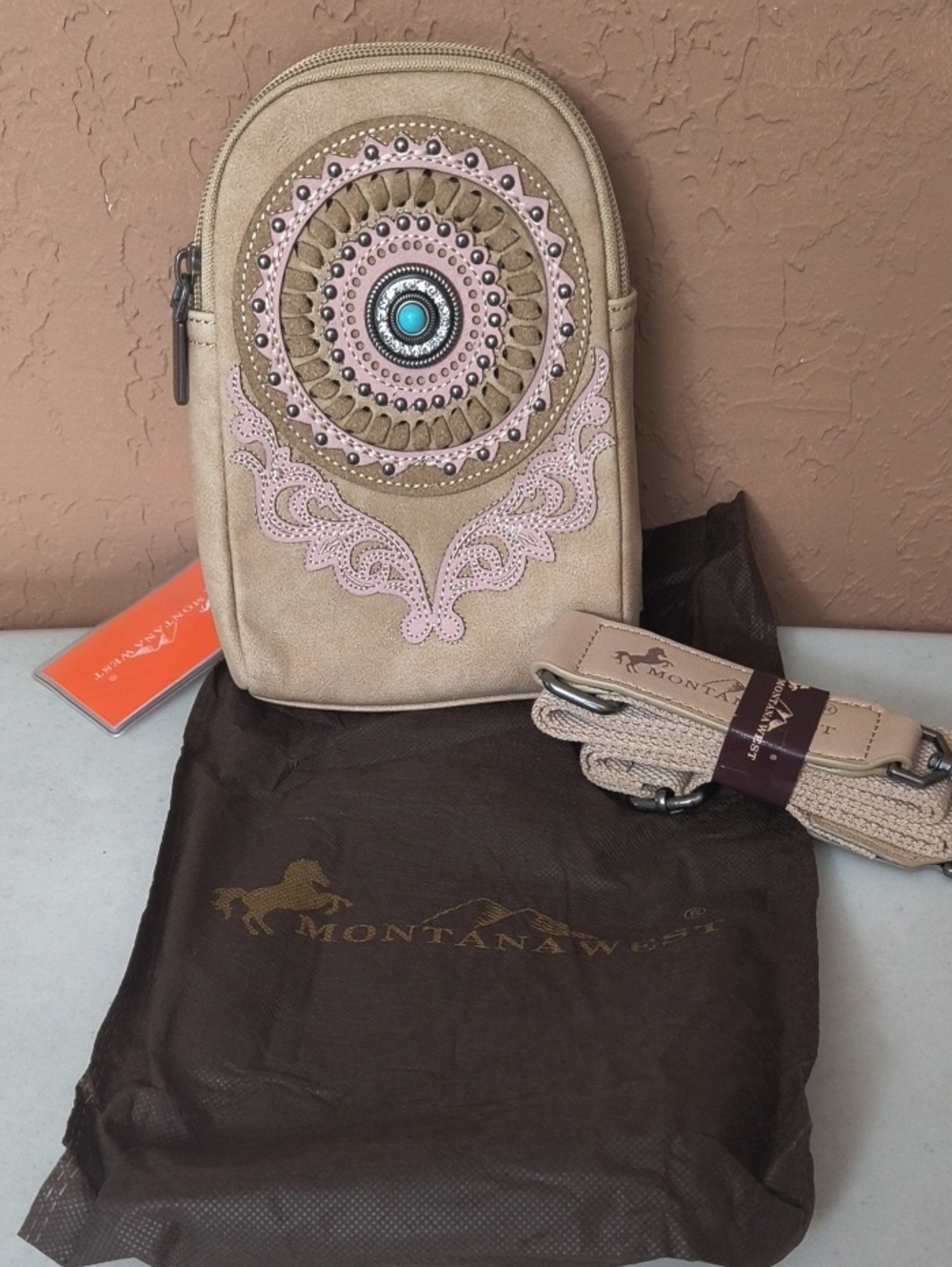 NWT Montana West Concho Embroidered Collection Crossbody Sling Bag